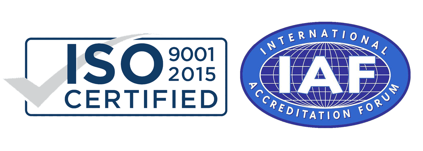 ISO 9001:2015 and IAF logos